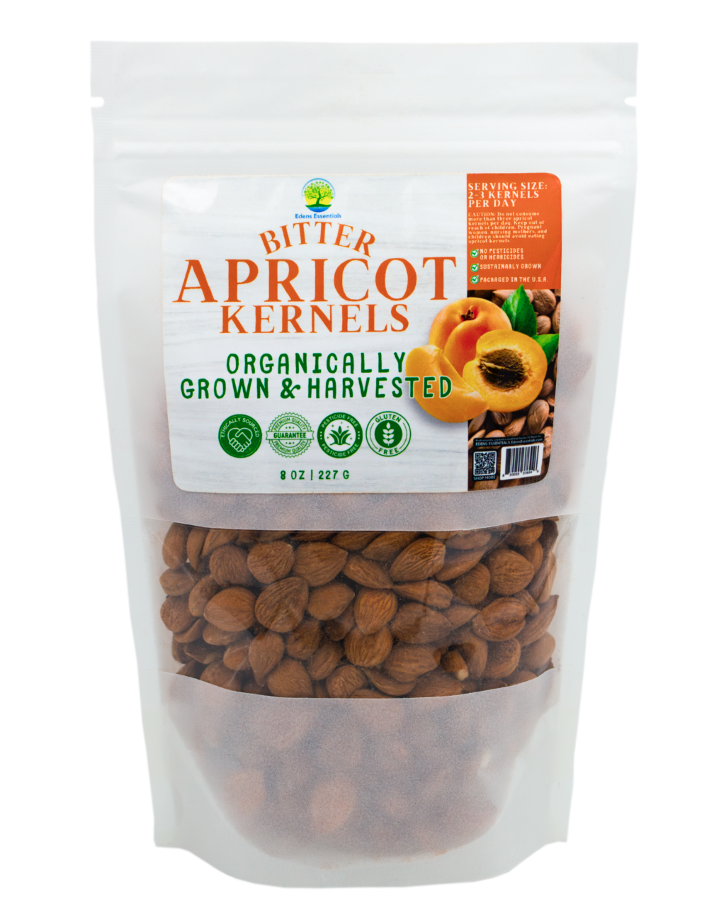 Bitter Apricot Kernels, organically grown and sustainably sourced, rich in amygdalin (B17) and pangamic acid (B15), supporting cellular health and wellness.