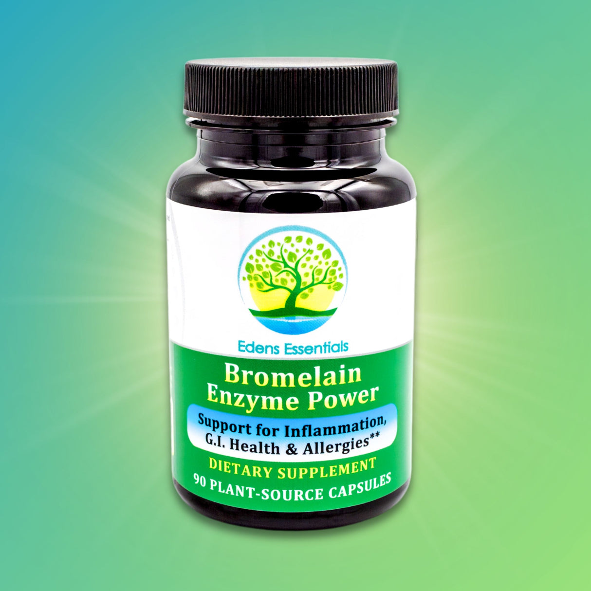 Bromelain Enzyme Power supplement, featuring 500 mg of bromelain from pineapple, along with kiwi, papaya, and digestive support herbs to promote healthy inflammation response, digestion, and joint health.