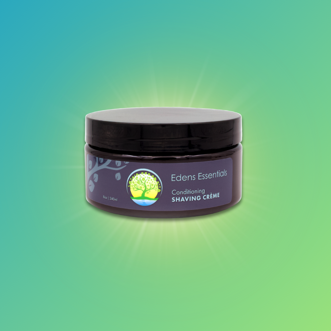 Edens Shave Crème with coconut, tamanu, and avocado oils, designed to hydrate, soothe, and prevent razor burn while providing a smooth, comfortable shave for all skin types.