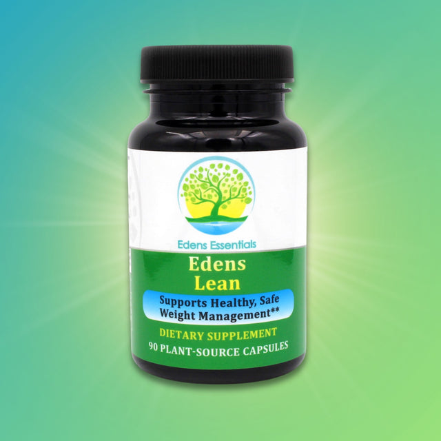 Edens Lean supplement, featuring Green Coffee Bean extract, Citrus Aurantium, and Raspberry Ketones to support healthy weight management, metabolic function, and glucose levels.